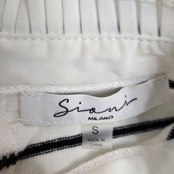 SIONI Milano striped high neck ruffle lightweight sweater S - Picture 4 of 10